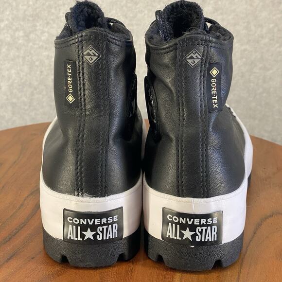 Converse Leather Gore-Tex Platform High Tops 🖤 Women’s 8.5 - Picture 6 of 12
